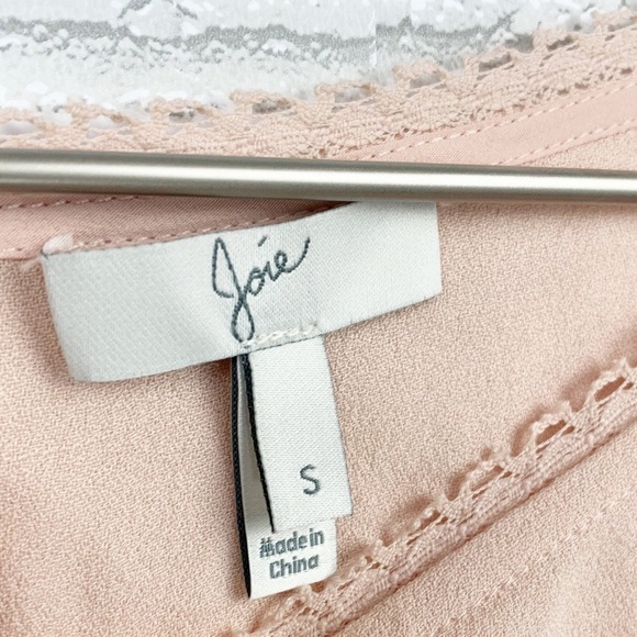 Joie Pink Crochet Bell Sleeve Blouse Sz S - Picture 7 of 8